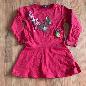 UBANG organic cotton squirrel dress, size 4 years